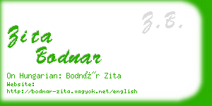 zita bodnar business card